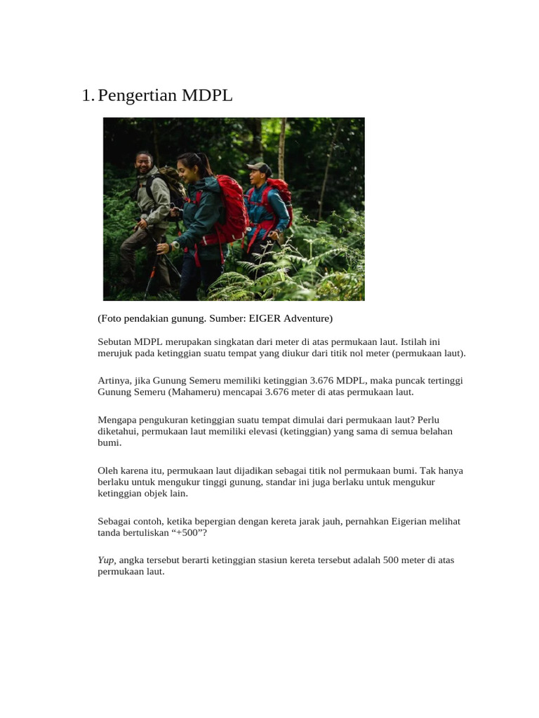 Arti dan Pengertian MDPL | PDF
