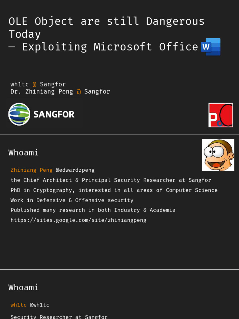 OLE Object Vulnerabilities in Microsoft Office | PDF | Microsoft Word ...