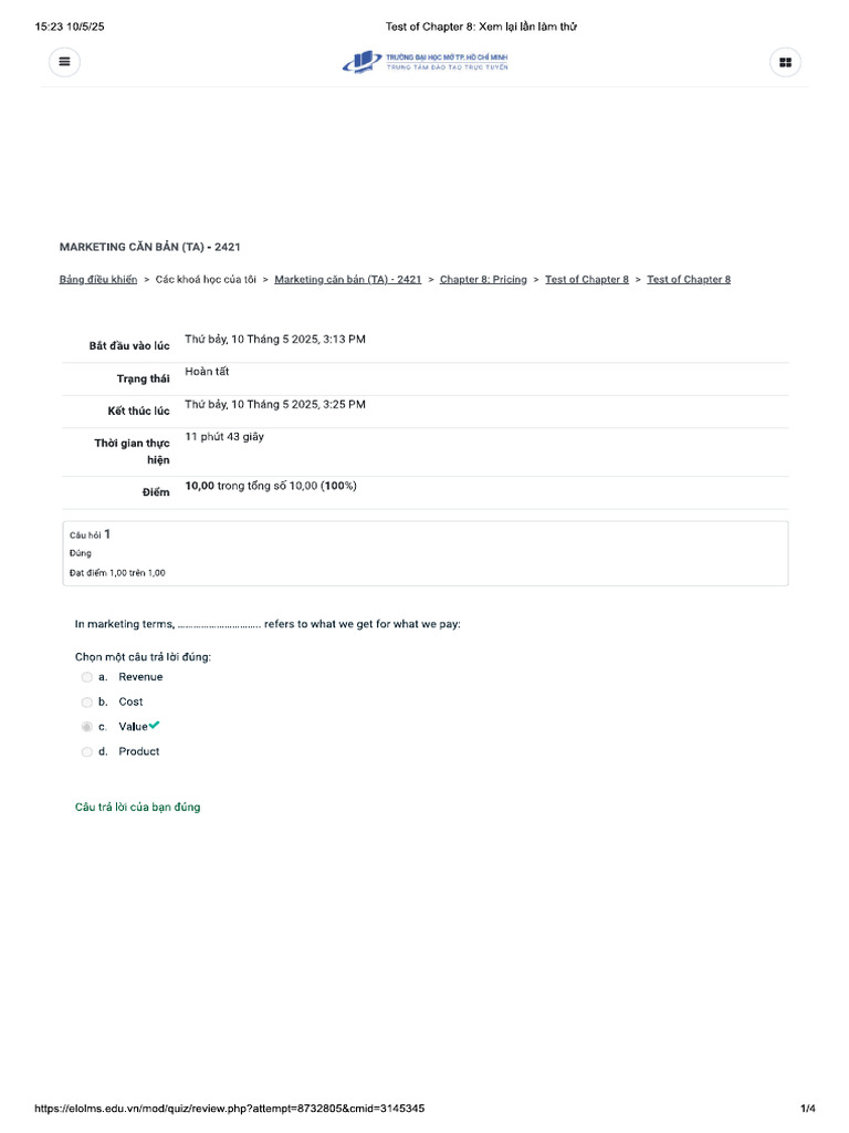 Marketing Can Ban - Test of Chapter 8 | PDF