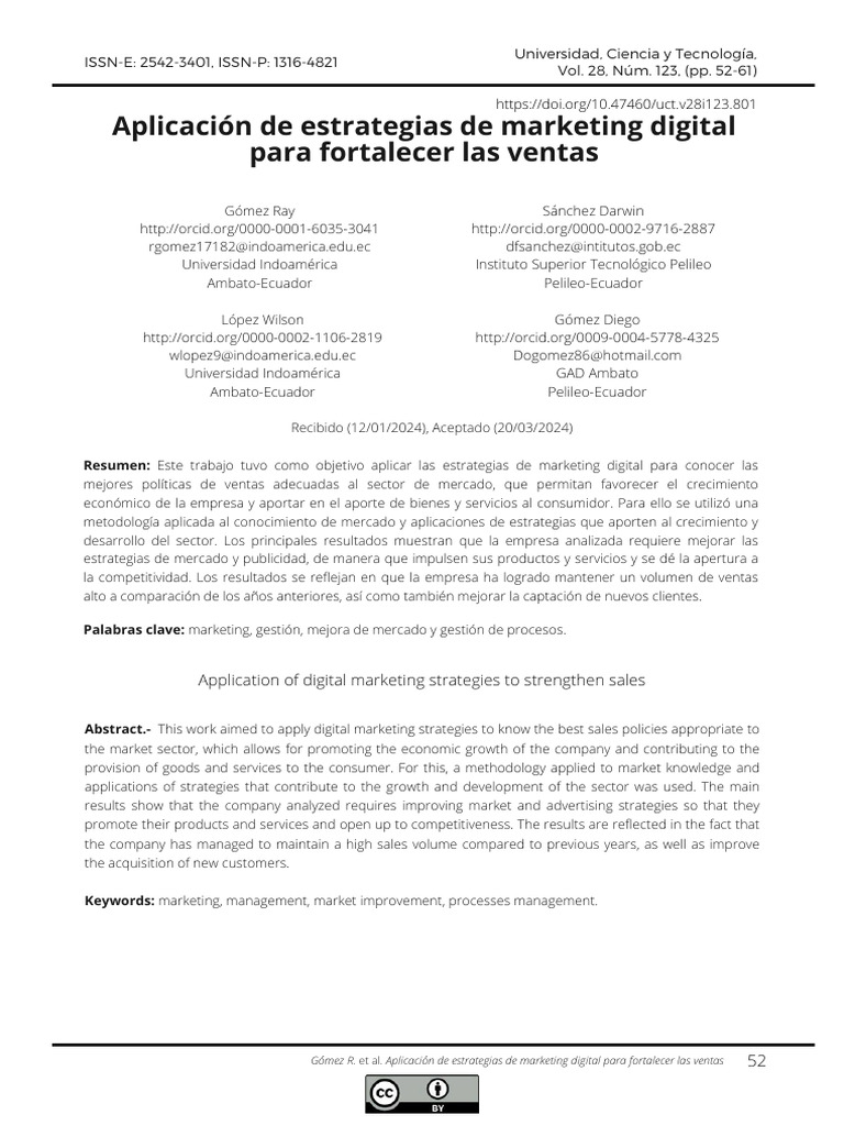 ARTICULO - Aplicación de Estrategias de Marketing Digital | PDF ...