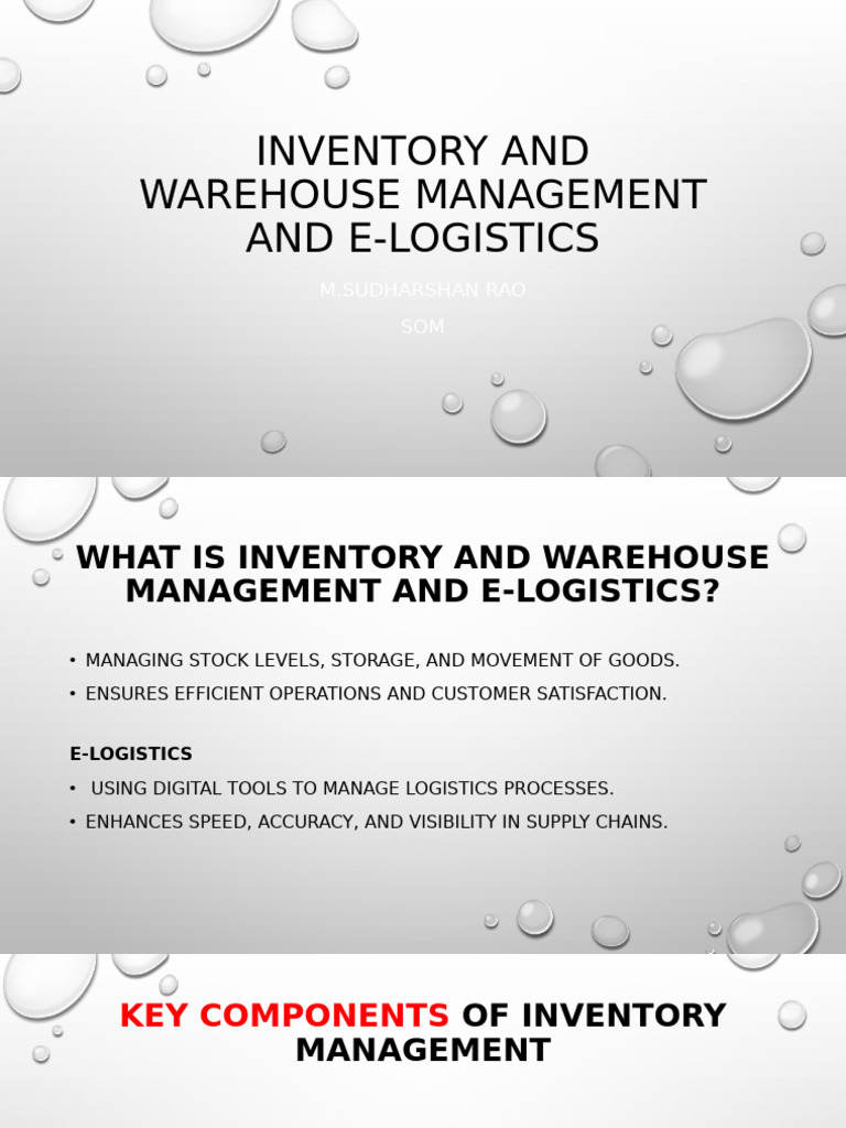 3.2 Inventory and Warehouse Management and E-Logistics | PDF ...