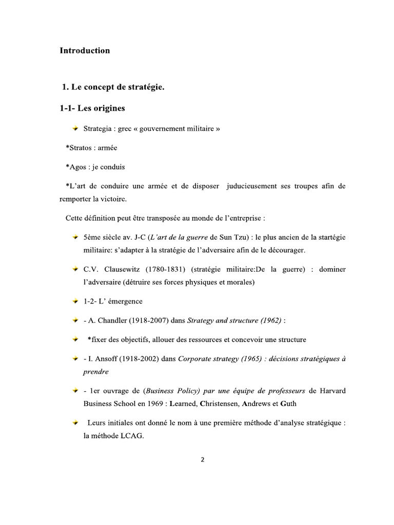 Introduction Et Chapitre 1 Stratégie | PDF
