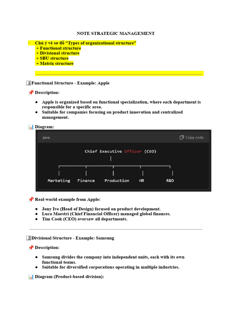 Note Strategic Management | PDF