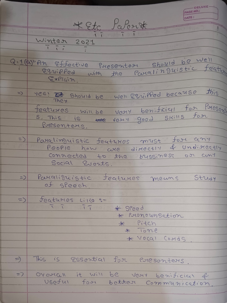 ETC Paper 2021 Winter | PDF