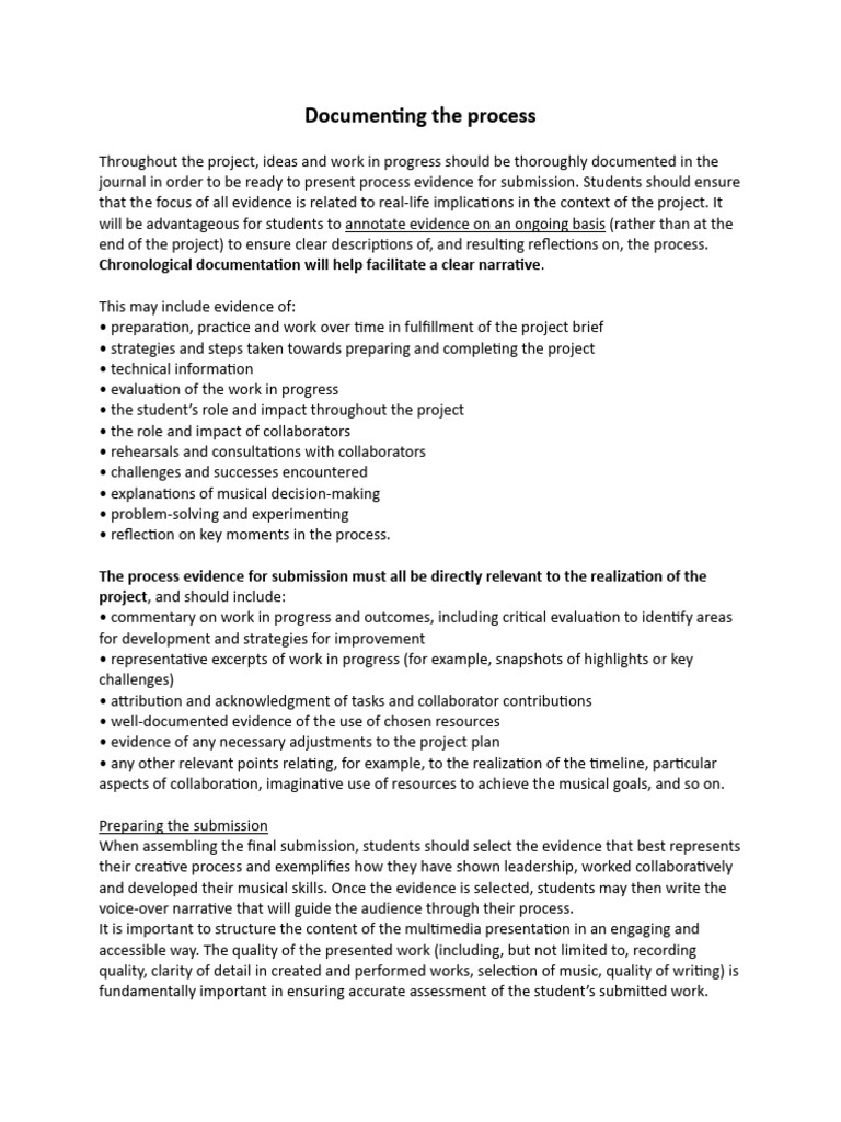 Documenting Project Process Evidence | PDF | Cognition | Human ...