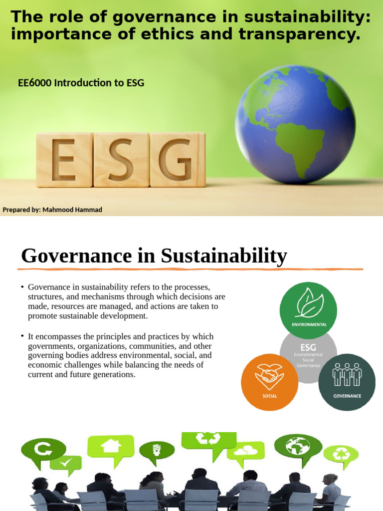 Governance and Ethics in Sustainability | PDF | Governance | Sustainability