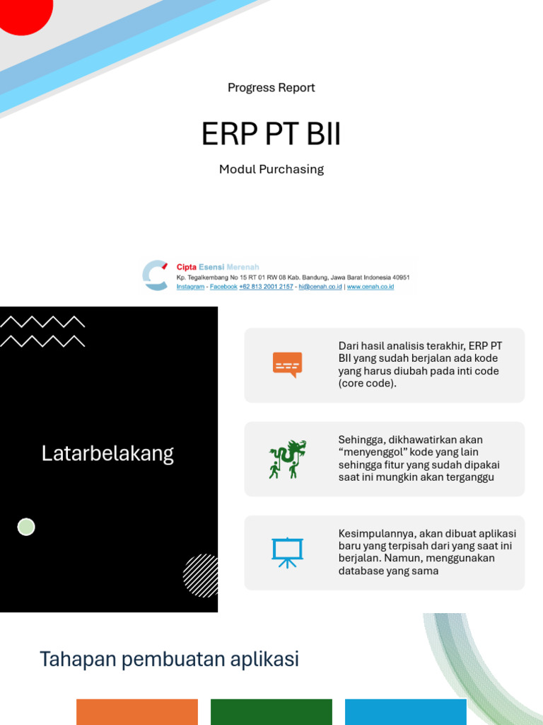 ERP PT BII X Cenah - Progress Report 2025.1 | PDF