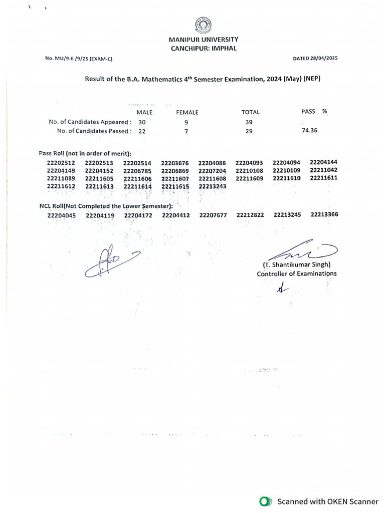 BA Mathematics 4th Semester Examination 2024 May NEP | PDF