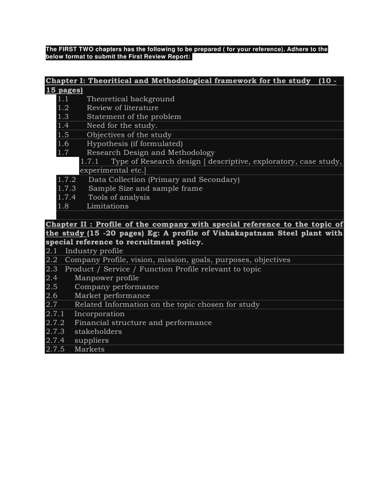 First Review Report Guidelines for Study | PDF