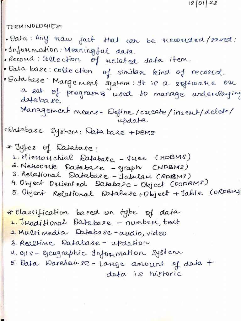 Dbms Notes Before Mid-Sem | PDF