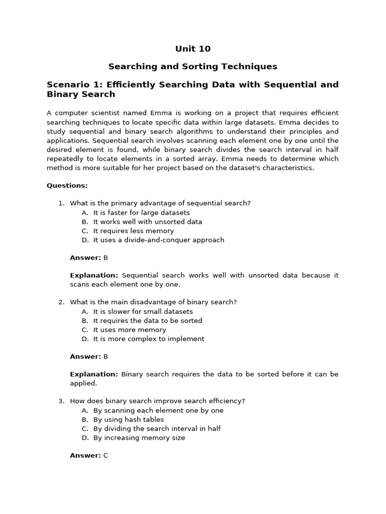 Searching and Sorting Algorithms Explained | PDF | Time Complexity ...