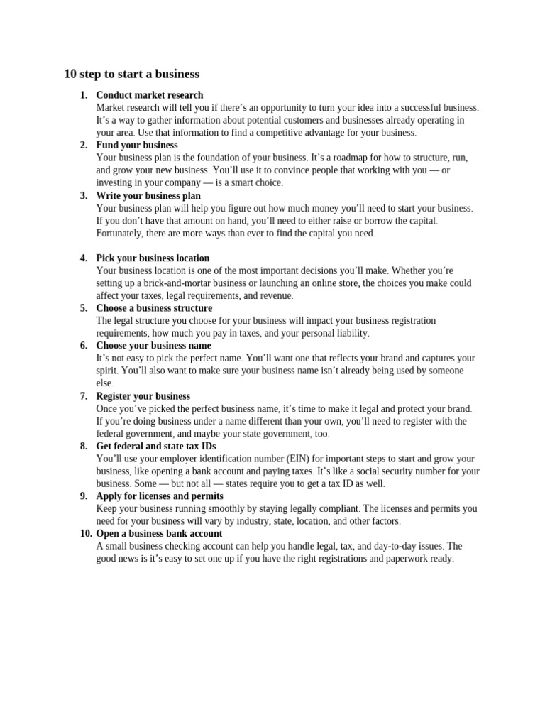 10 Steps to Start Your Business | PDF | Taxes | Banks