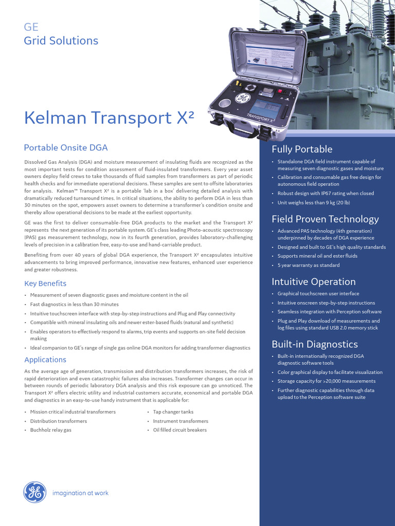 Portable DGA with Kelman Transport X² | PDF | Transformer