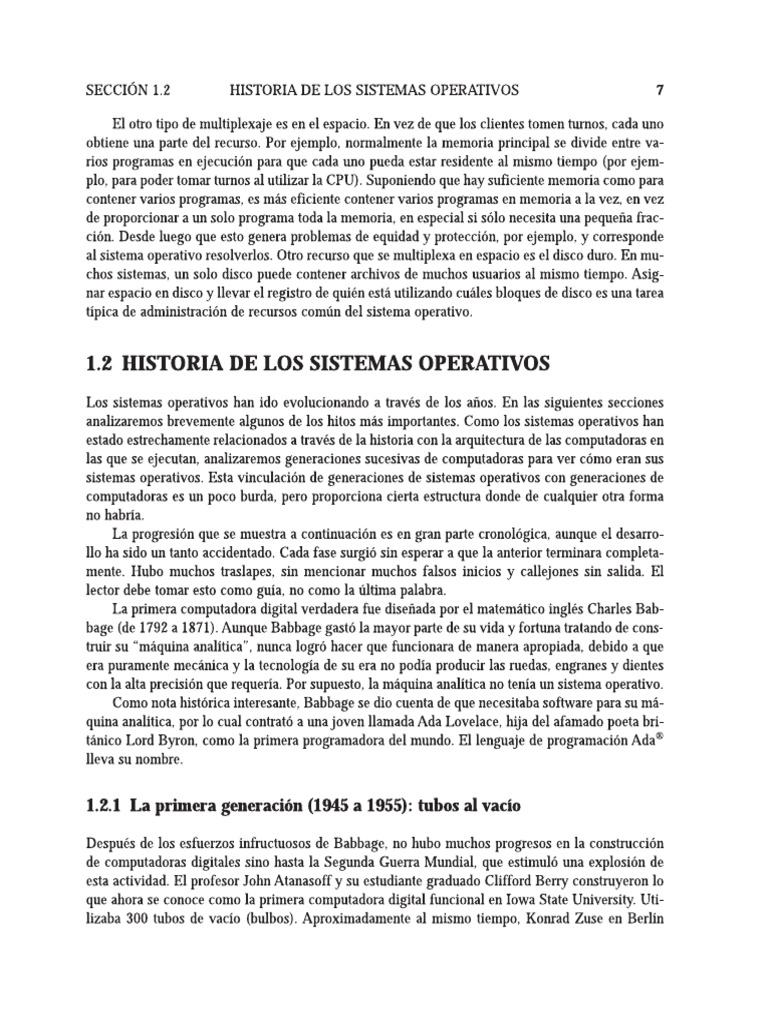 Historia de Los Sistemas Operativos - A.tanembaum, Sistemas Operativos ...