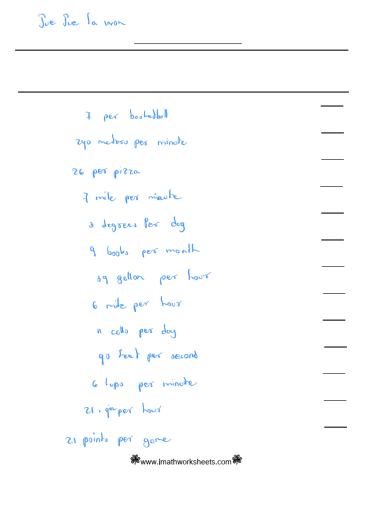 Rate Calculation Word Problems | PDF