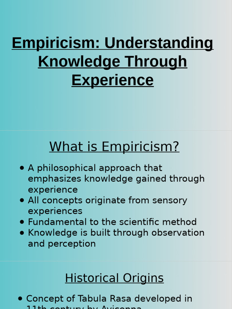 Presentation - 12th Grade | PDF | Empiricism | Experience