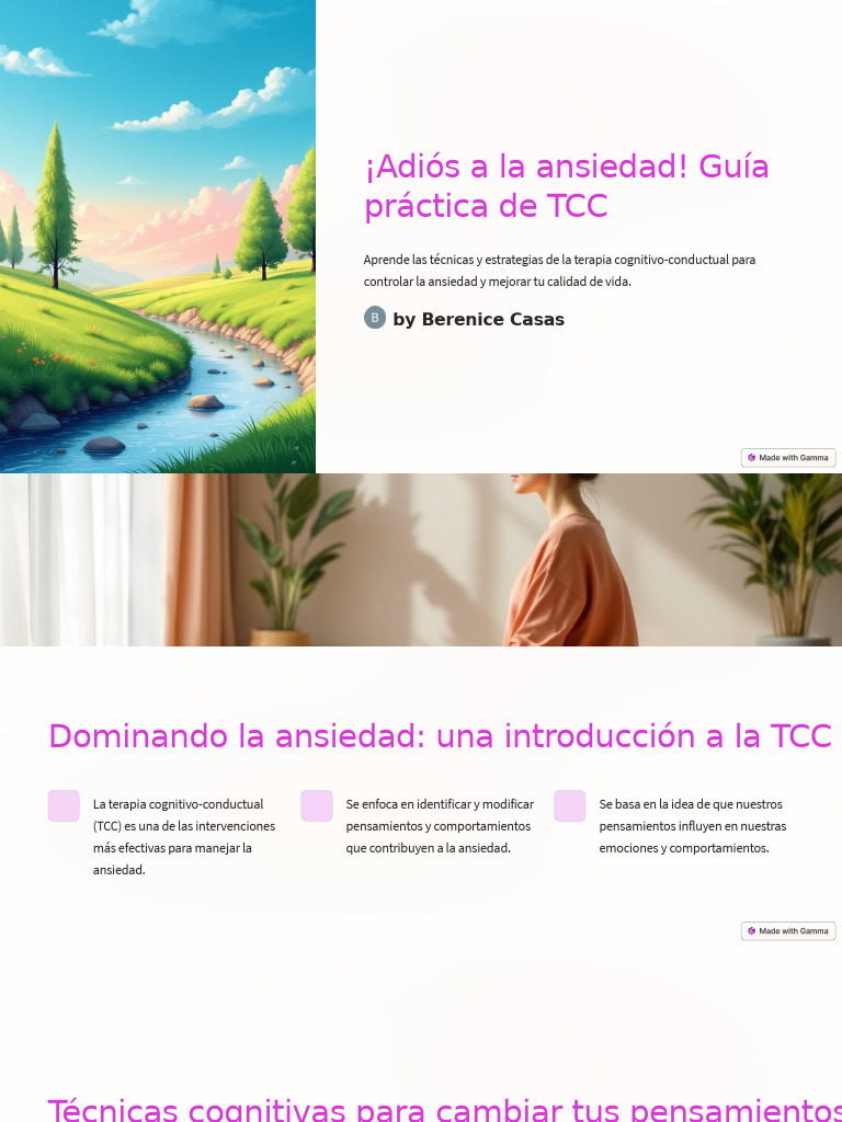 Adios A La Ansiedad Guia Practica de TCC | PDF | Terapia de conducta ...