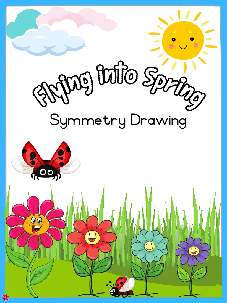 Spring Line of Symmetry Worksheet | PDF