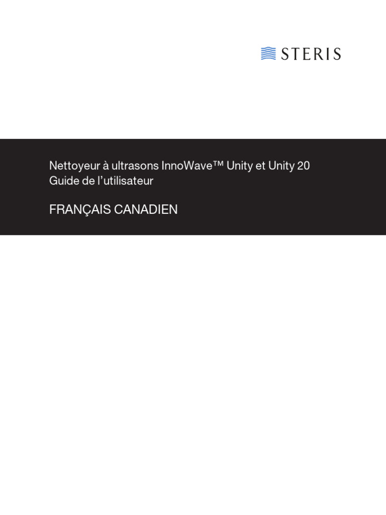 Guide utilisateur InnoWave Unity 20 | PDF | Dispositif médical | Sécurité
