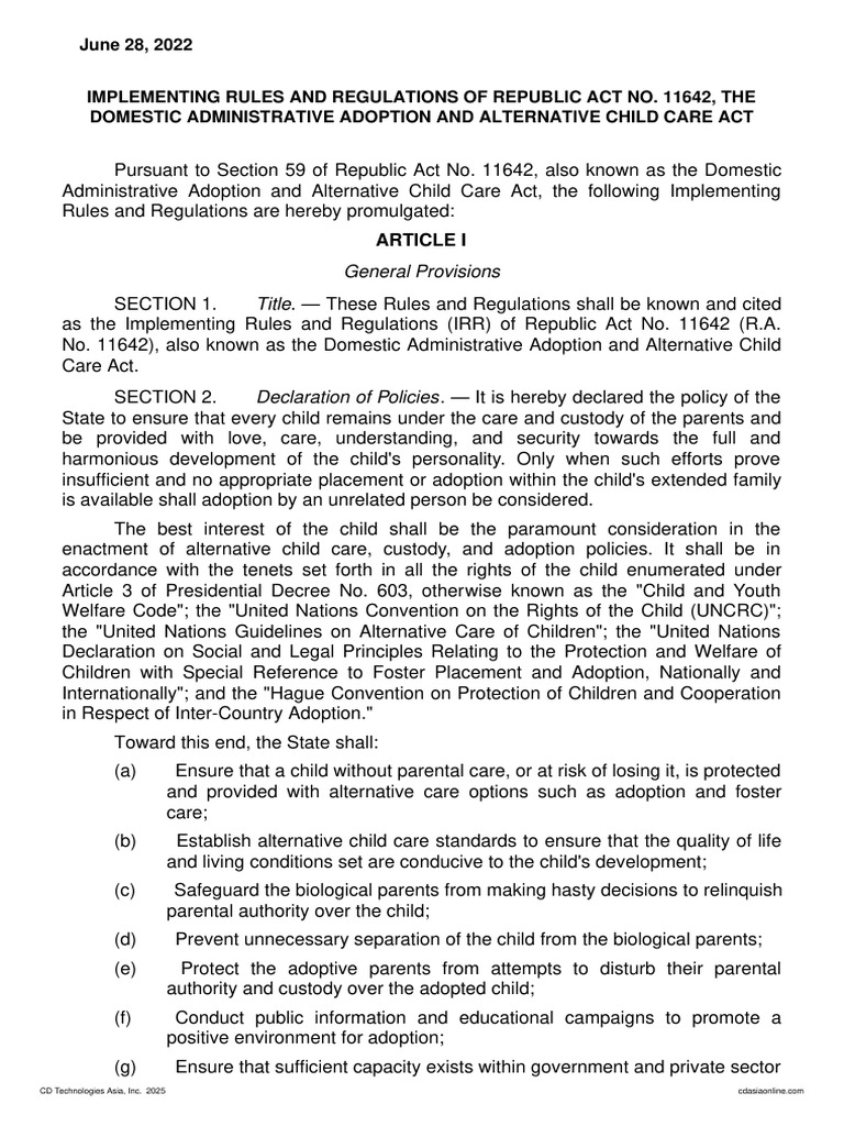 Implementing Rules and Regulations (IRR) of Republic Act No. 11642 (R.A ...