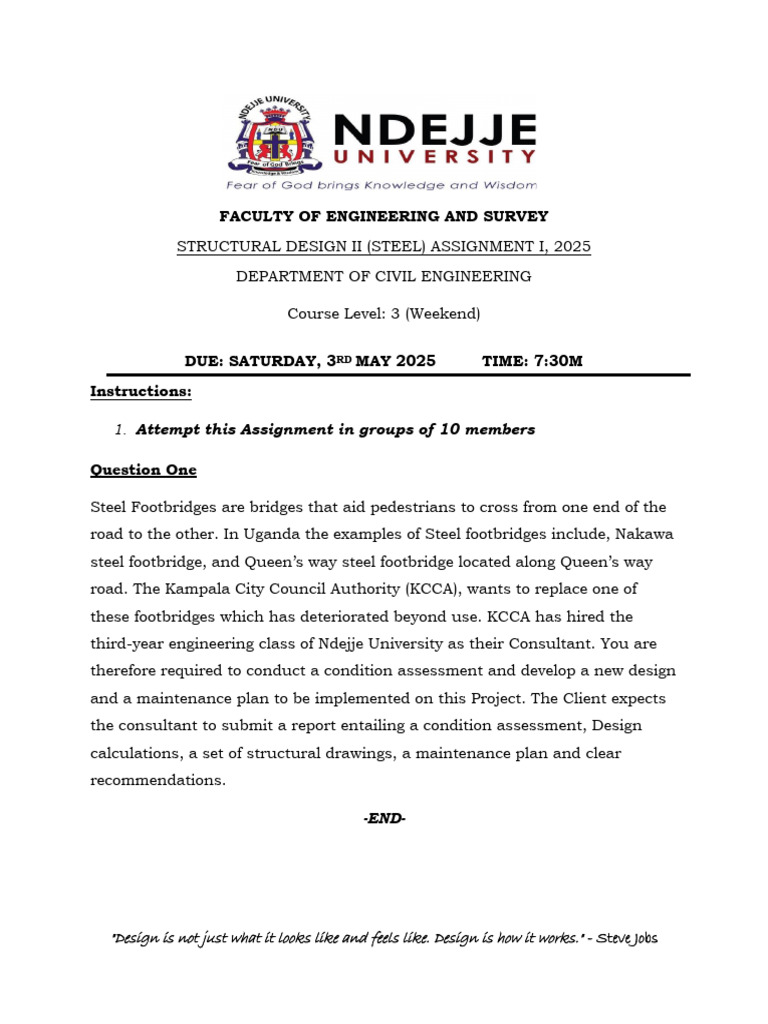 Structural Design Ii Assignment 2025 Weekend Pdf