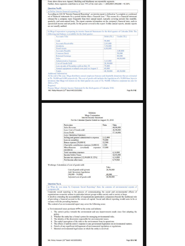Set-5 (IAS-34 Interim) | PDF