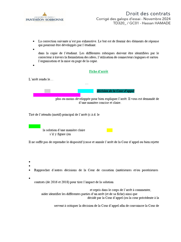 Analyse des arrêts en droit des contrats | PDF | Justice | Crime et ...