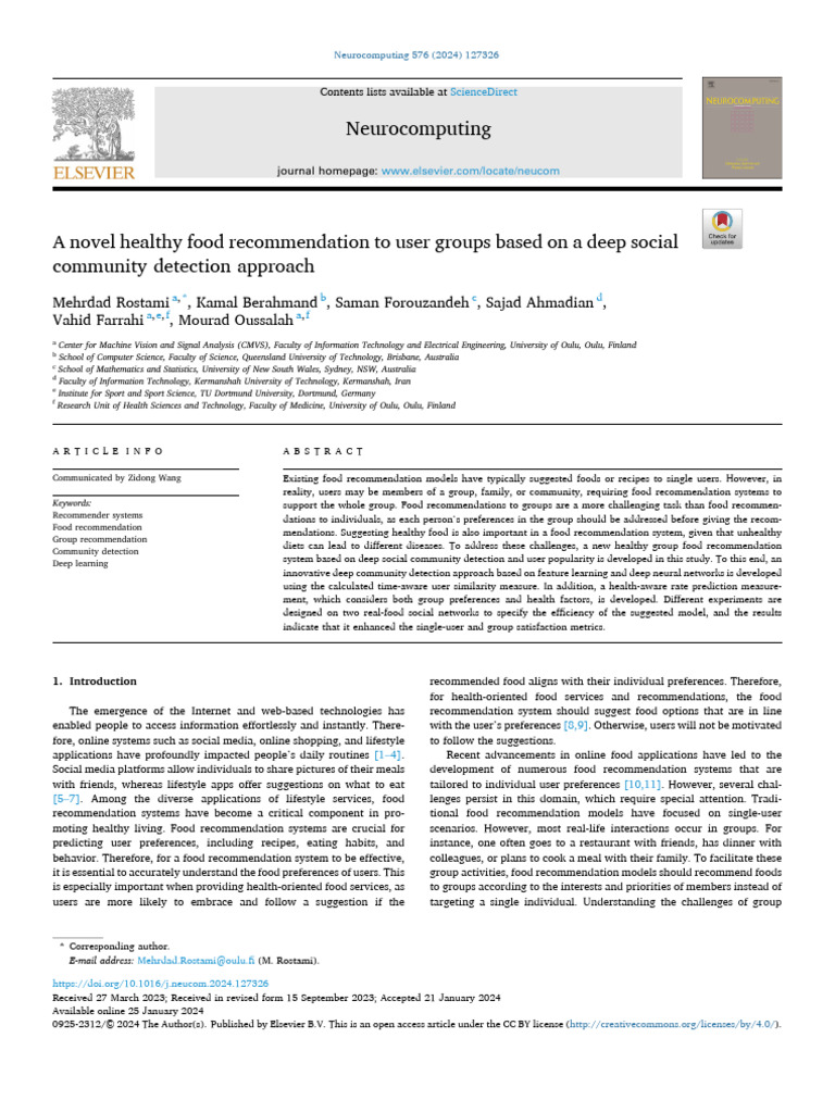 Healthy Group Food Recommendations Using Deep Learning | PDF | Cluster ...