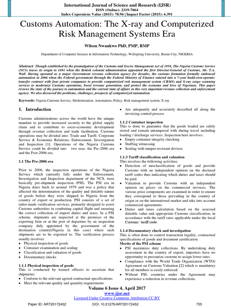 Customs_Automation_The_X_ray_and_Compute | PDF | Customs | Image Scanner