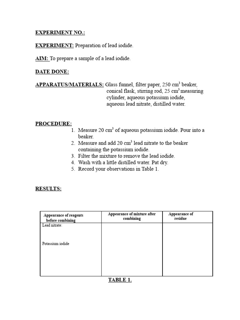 Preparation of lead iodide new 1.docx | PDF