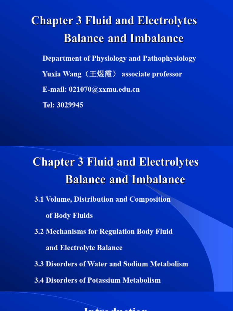 Body Fluid and Electrolyte Balance | PDF | Dehydration | Physiology