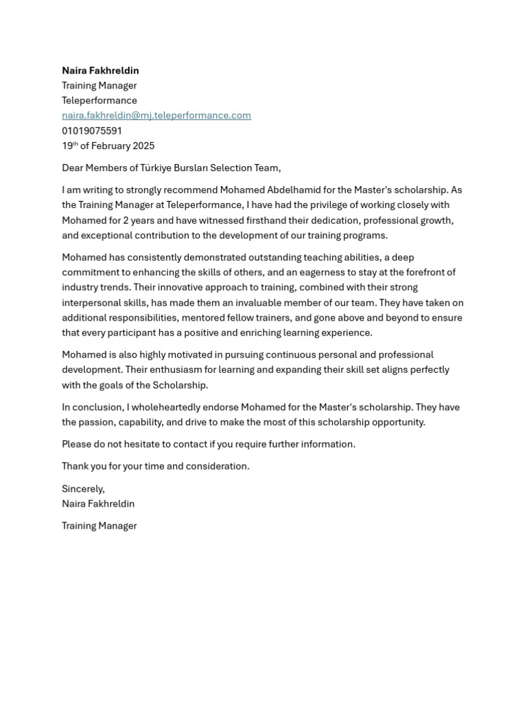 Reference Letter D | PDF