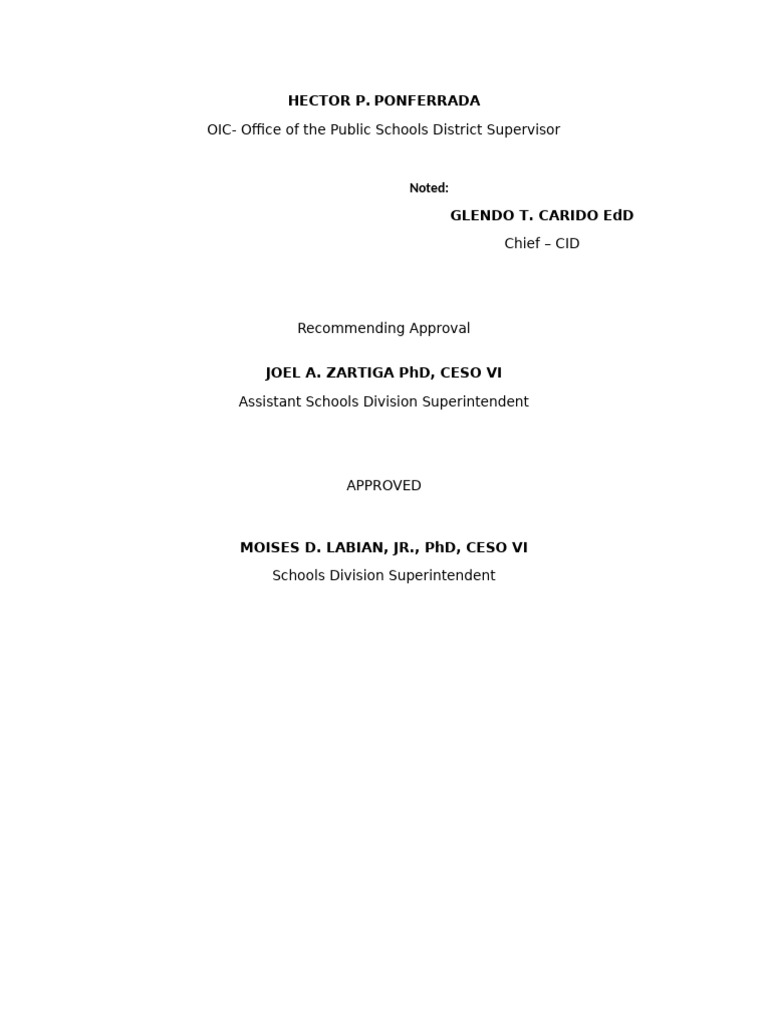 Approval of Moises Labian Jr. | PDF