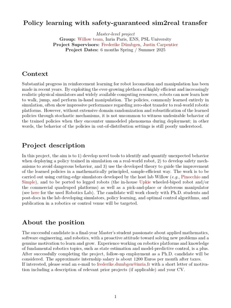 Safety in Sim2Real Reinforcement Learning | PDF | Robotics | Simulation