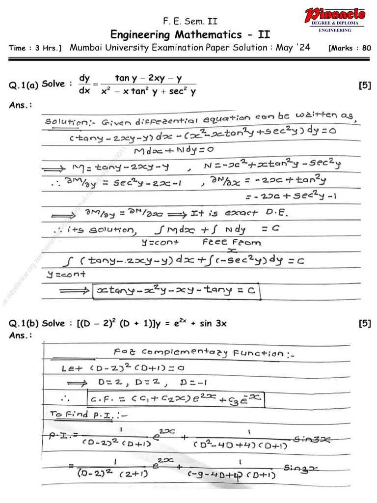 M2 - May 24 Solution | PDF