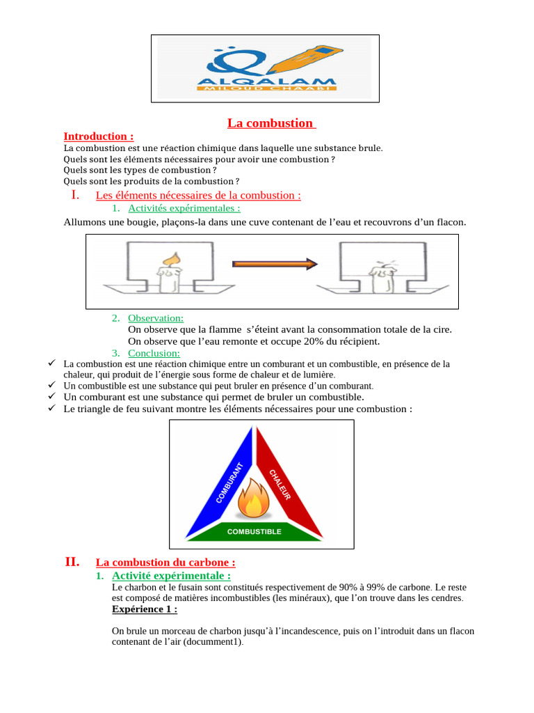 Cours sur la combustion et ses dangers | PDF | La combustion | Combustible