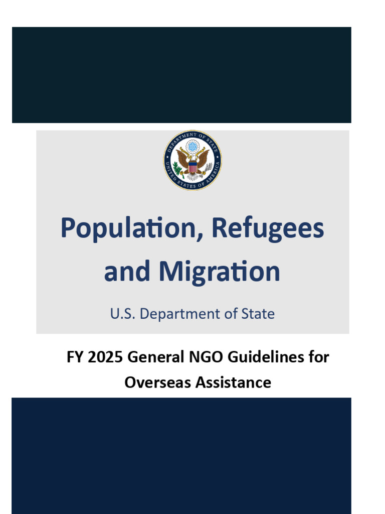 FY 2025 NGO Guidelines for PRM Assistance | PDF | United Nations High ...