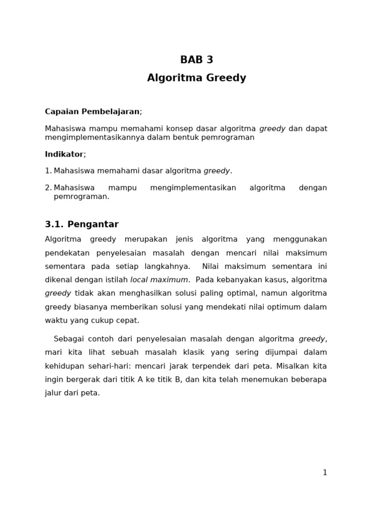 Implementasi Algoritma Greedy Python | PDF