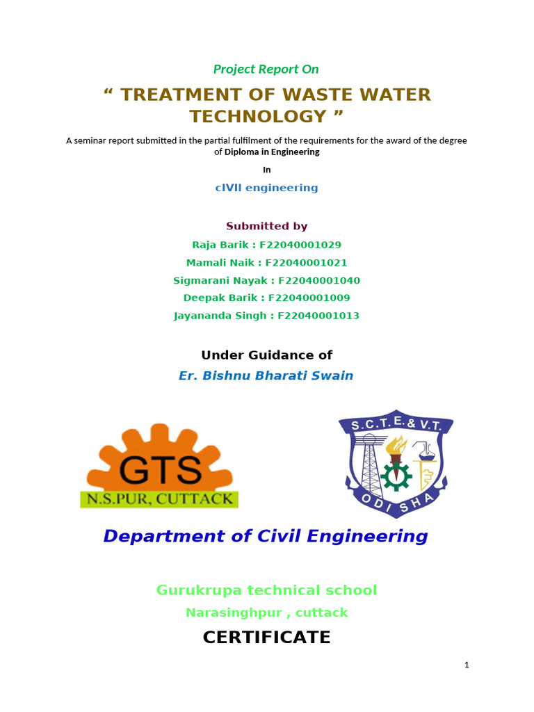 Waste Water Treatment | PDF | Sewage Treatment | Water And The Environment