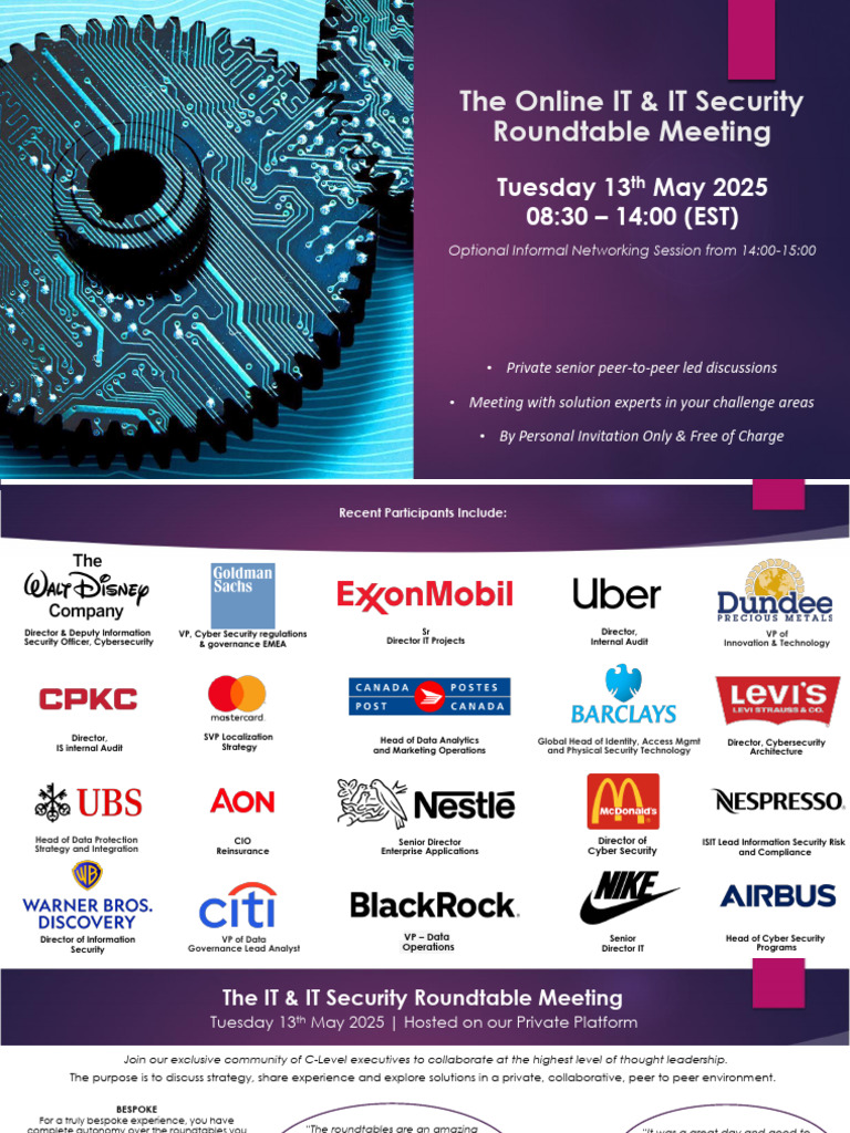 The IT Roundtable Meeting, May 2025 CA | PDF | Artificial Intelligence ...