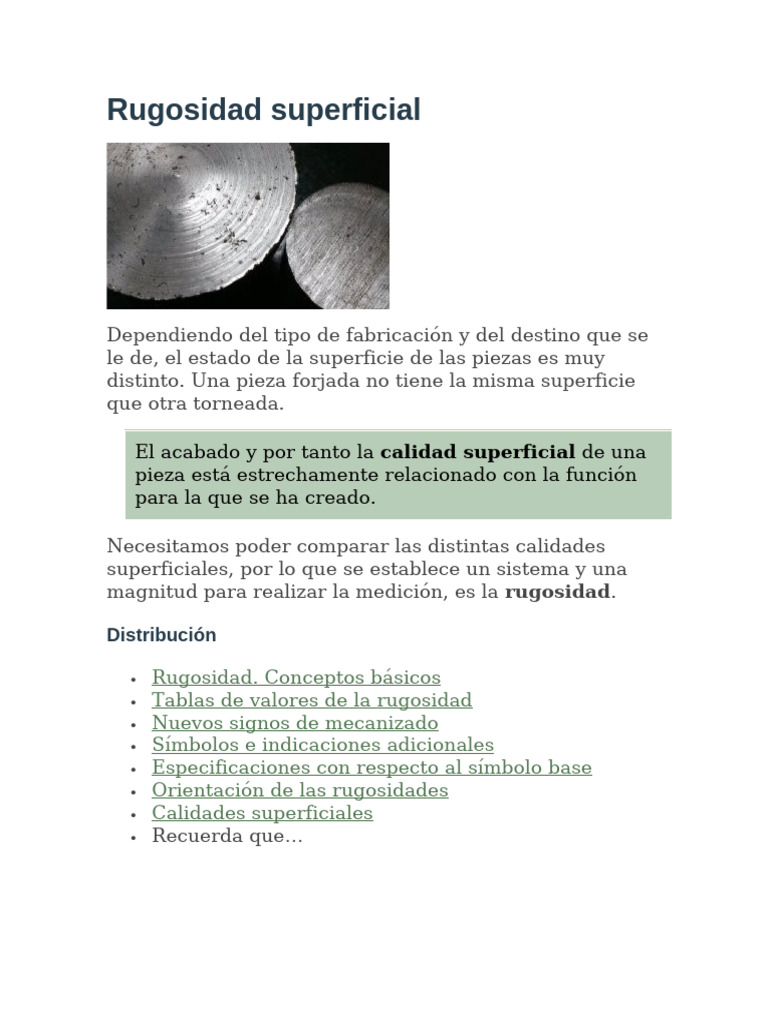 Medición de Rugosidades Superficiales | PDF | Rugosidad de la ...
