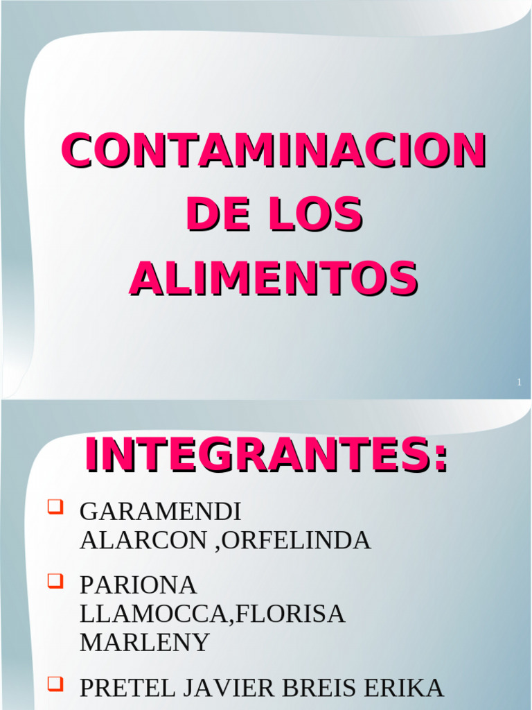 Higiene en la Contaminación Alimentaria | PDF | Alimentos | Contaminación
