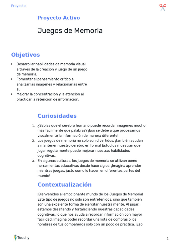 Creación de Juegos de Memoria para Niños | PDF | Memoria | Imagen