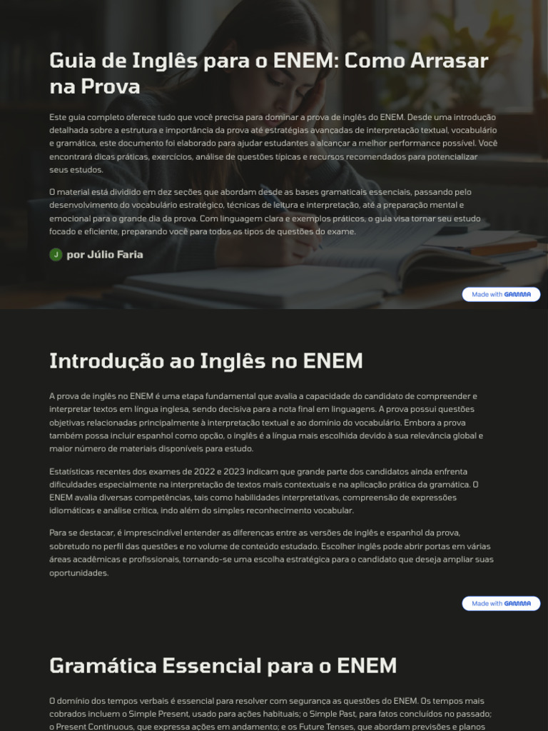 Guia para Arrasar no Inglês do ENEM | PDF | Interpretação linguística ...