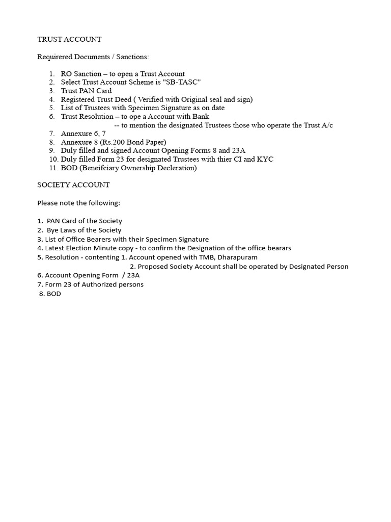 Trust Society Account Annexure 6 7 8 - 250419 - 121747 | PDF | Banks ...