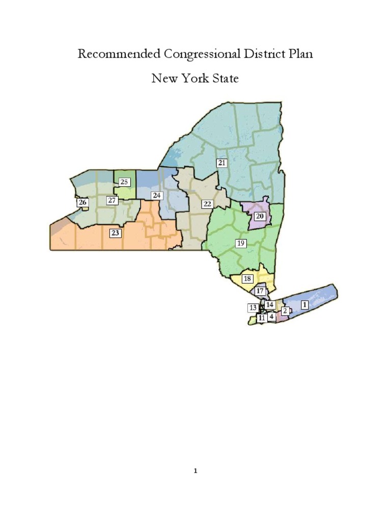 Recommended Congressional District Plan New York State | PDF