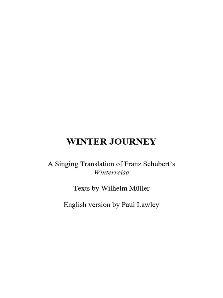 Winterreise A Singing Translation PDF