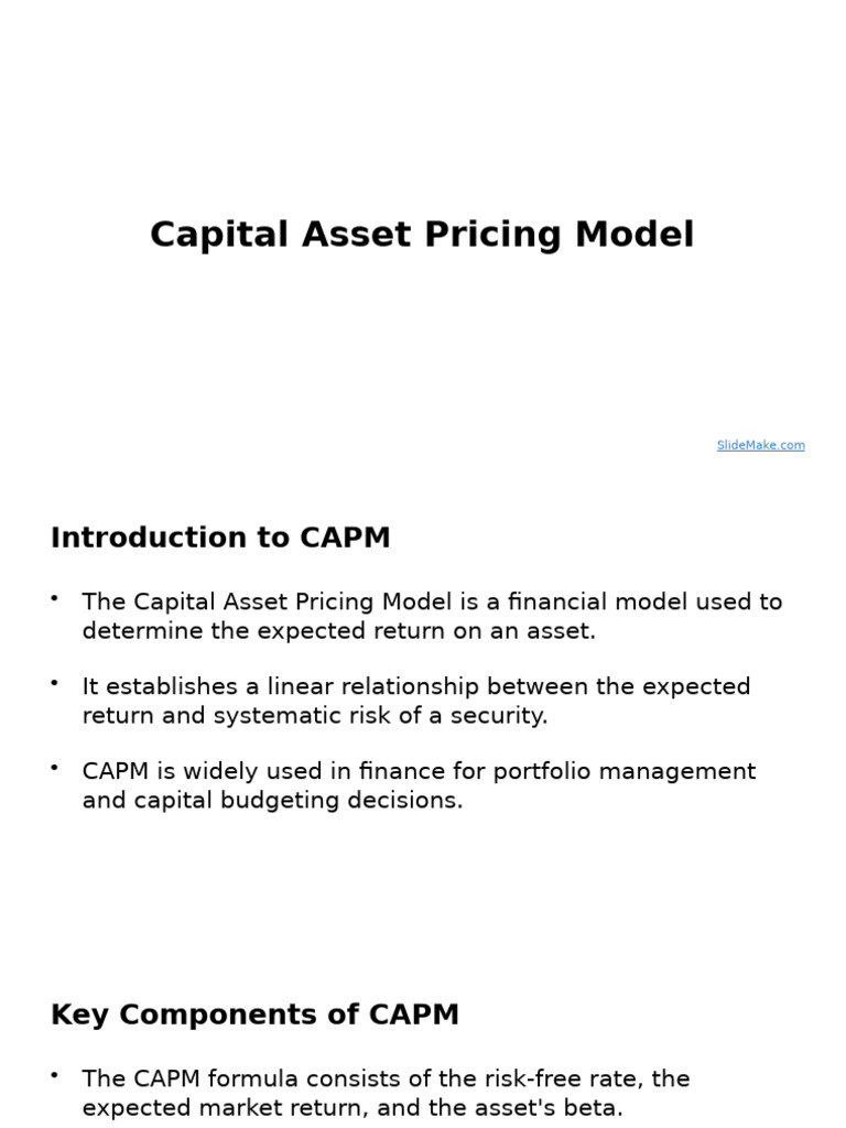 Capital Asset Pricing Model | PDF | Capital Asset Pricing Model | Beta ...