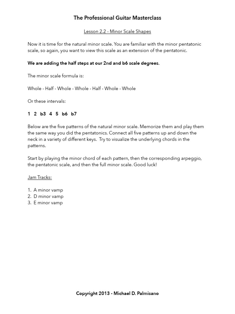 2 2 Minor Scale Shapes | PDF