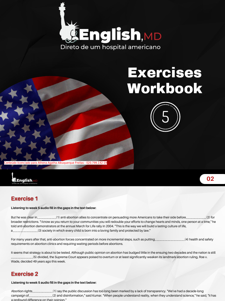 Workbook5 Exercises | PDF | Verb | Anti Abortion Movements